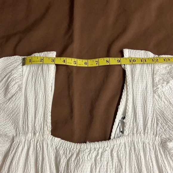 & Other Stories Women’s White Elastic Puff Sleeve ,Tie Back,Midi Dress.Size-US-M - Picture 5 of 12